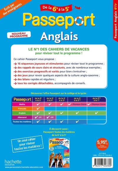 Passeport - Anglais - De la 6e à la 5e - Cahier de vacances 2026 - Image 2