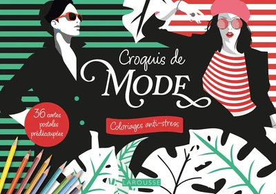 Cartes postales à colorier : Croquis de mode