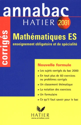 Annabac corrigés 2001 : Mathématiques ES