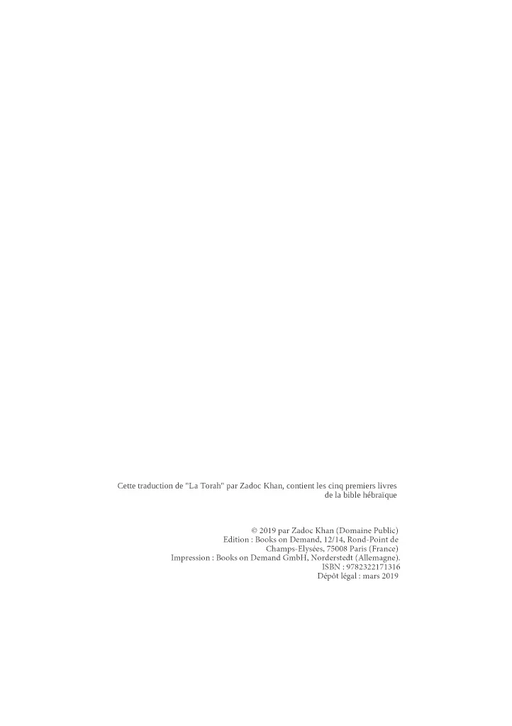 La Torah (édition revue et corrigée, précédée d'une introduction et de conseils de lecture de Zadoc Kahn) - Image 39