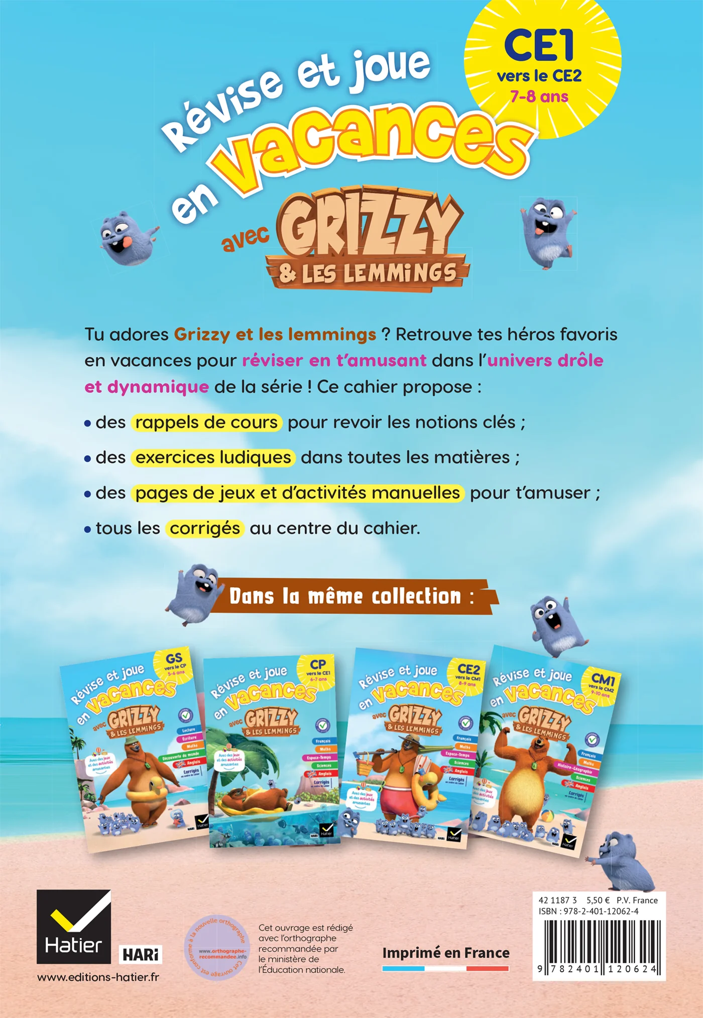 Cahier de vacances Grizzy et les lemmings - CE1  vers le CE2 - Image 2