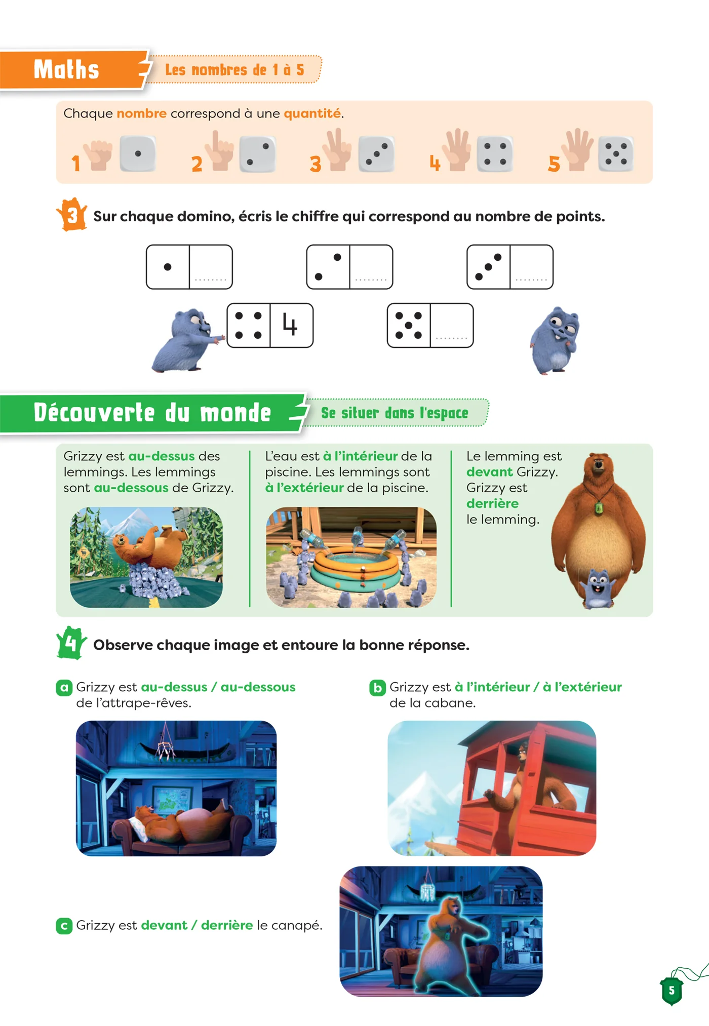 Cahier de vacances Grizzy et les lemmings - GS vers le CP - Image 7