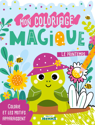Mon P'tit Hemma - Mon coloriage magique - Le printemps ! - Colorie et les motifs apparaissent
