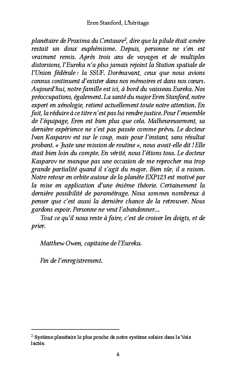 Eren Stanford, L'héritage - Image 14